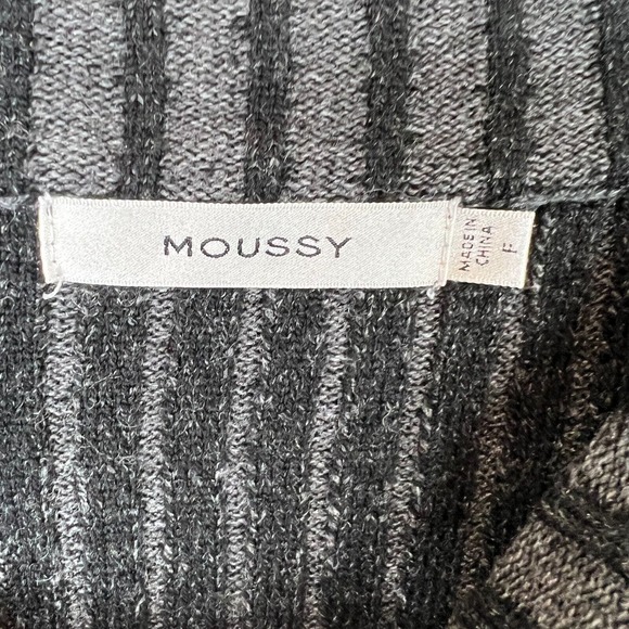 Moussy Sweater Womens‎ Free Size Gray/Black Striped Crew Wool Blend Relaxed Fit - Picture 6 of 13